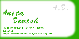 anita deutsh business card